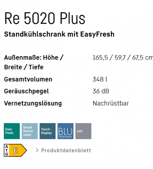 LIEBHERR利勃海尔Re 5020 Plus独立式冰箱